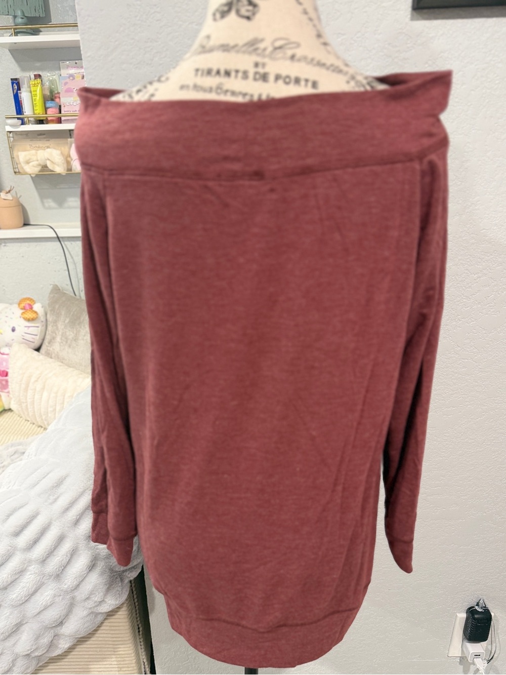 GINKANA Mauve Off The Shoulder Maternity Knit Top Long Sleeve Medium - Picture 4 of 5